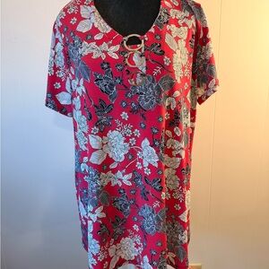 Sami & Jo Red and White Floral Top Sz 1 x